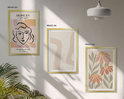 Set di 3 quadri donna astratta moderna