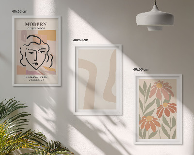 Set di 3 quadri donna astratta moderna