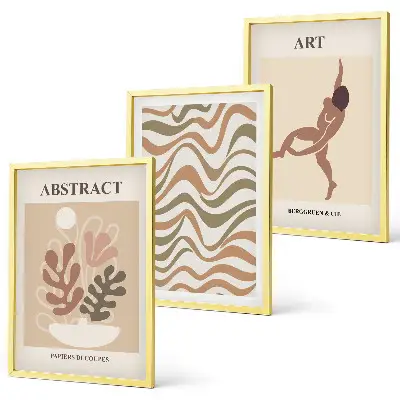 Set di quadri incorniciati con motivi astratti in stile bohémien di Matisse
