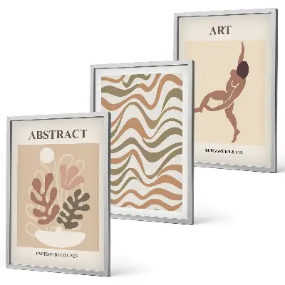 Set di quadri incorniciati con motivi astratti in stile bohémien di Matisse