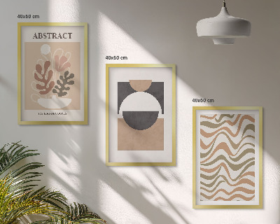 Set di 3 quadri Motivi di forme astratte