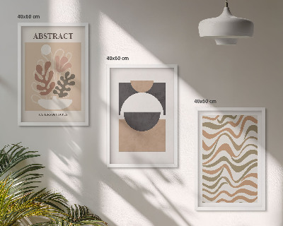 Set di 3 quadri Motivi di forme astratte