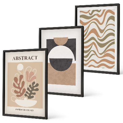 Set di 3 quadri Motivi di forme astratte