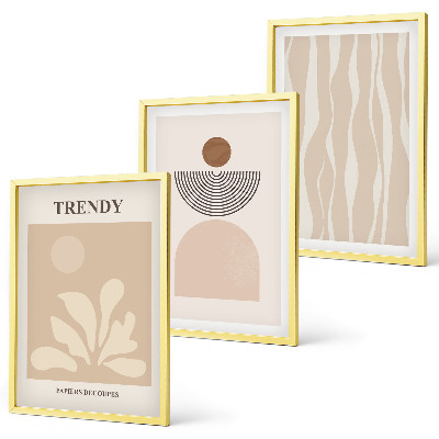 Set di quadri incorniciati Eleganti beige astratti
