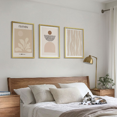 Set di quadri incorniciati Eleganti beige astratti