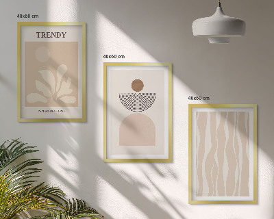 Set di quadri incorniciati Eleganti beige astratti