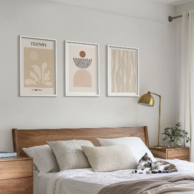 Set di quadri incorniciati Eleganti beige astratti