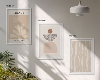 Set di quadri incorniciati Eleganti beige astratti