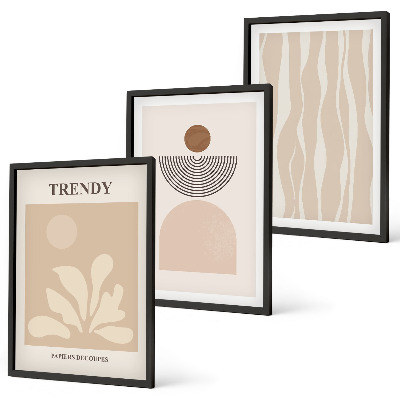 Set di quadri incorniciati Eleganti beige astratti