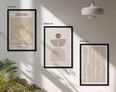Set di quadri incorniciati Eleganti beige astratti