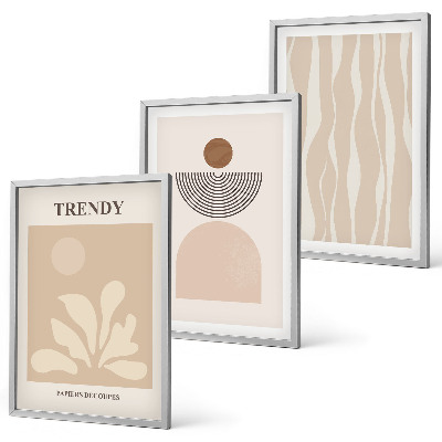 Set di quadri incorniciati Eleganti beige astratti