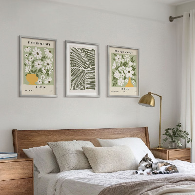 Set di 3 quadri Motivi floreali Londra Dublino