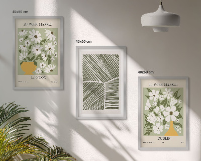 Set di 3 quadri Motivi floreali Londra Dublino