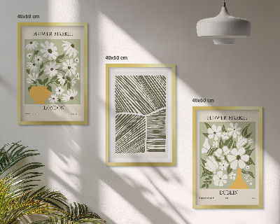 Set di 3 quadri Motivi floreali Londra Dublino