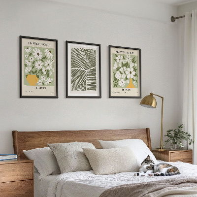 Set di 3 quadri Motivi floreali Londra Dublino