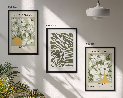 Set di 3 quadri Motivi floreali Londra Dublino