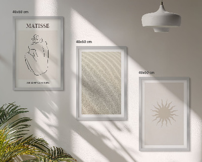 Composizione di quadri Linee di sabbia minimaliste sole