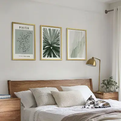 Set di quadri incorniciati con motivi vegetali in verde