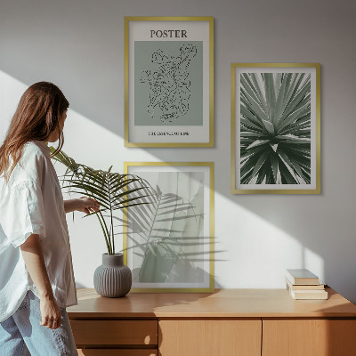 Set di quadri incorniciati Motivi vegetali in verde