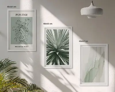 Set di quadri incorniciati con motivi vegetali in verde