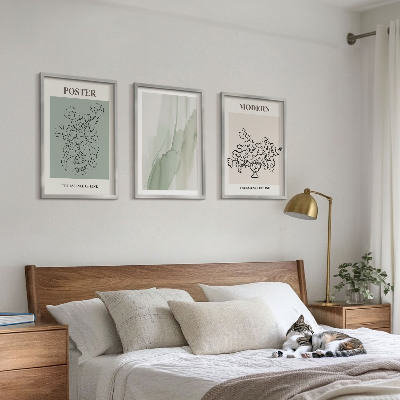 Set di 3 quadri Fiori in un vaso moderno