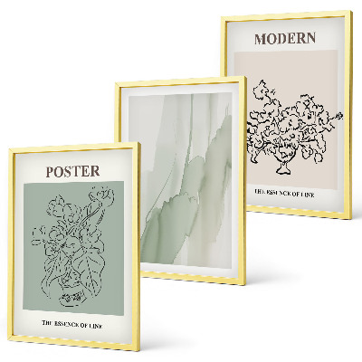 Set di 3 quadri Fiori in un vaso moderno