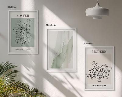 Set di 3 quadri Fiori in un vaso moderno