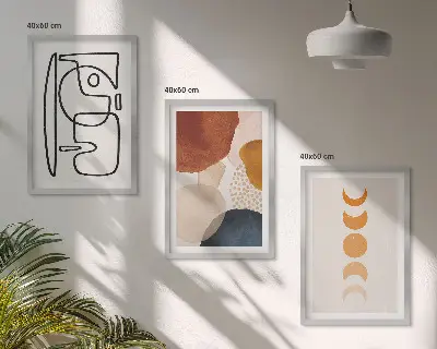 Set di quadri incorniciati con decorazioni astratte a colori