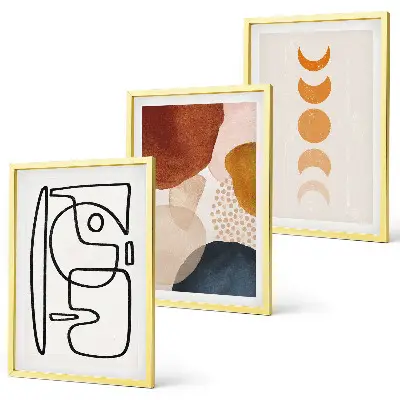Set di quadri incorniciati con decorazioni astratte a colori