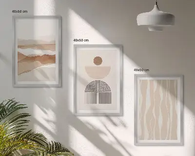 Set di quadri incorniciati con stampa a geometria astratta del paesaggio naturale