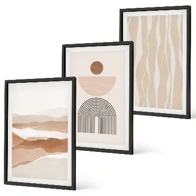 Set di quadri incorniciati con stampa a geometria astratta del paesaggio naturale
