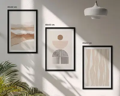 Set di quadri incorniciati con stampa a geometria astratta del paesaggio naturale