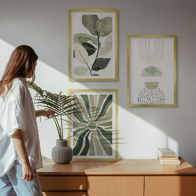 Composizione di quadri Motivi vegetali, geometria, vegetazione