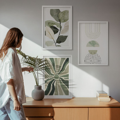 Composizione di quadri Motivi vegetali, geometria, vegetazione