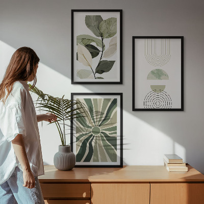 Composizione di quadri Motivi vegetali, geometria, vegetazione