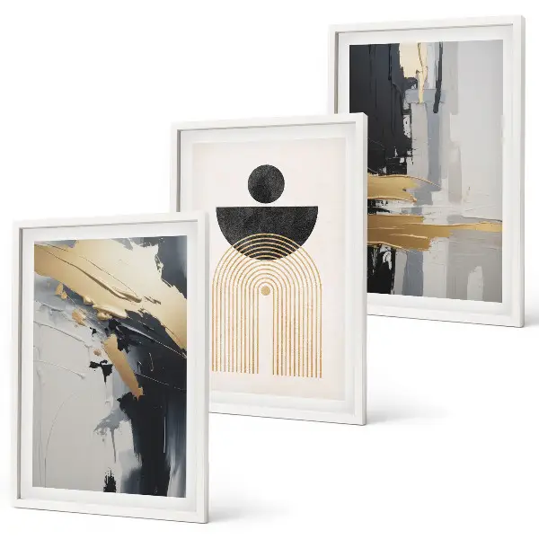 Set di 3 quadri con design di eleganza geometrica astratta