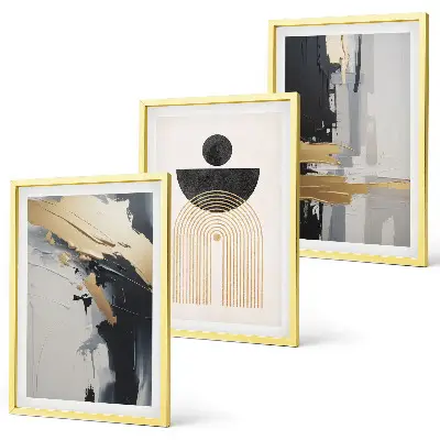 Set di 3 quadri con design di eleganza geometrica astratta