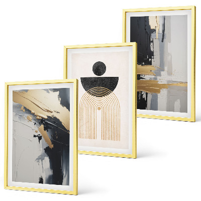 Set di 3 quadri eleganza geometrica astratta