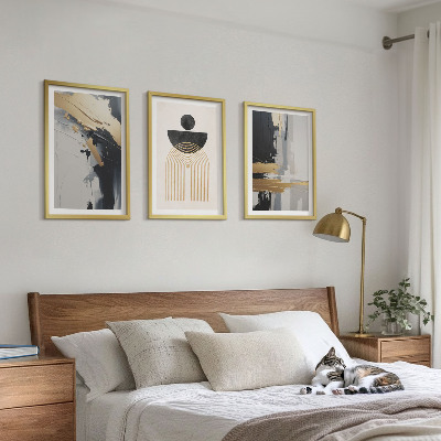 Set di 3 quadri eleganza geometrica astratta