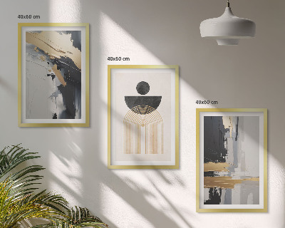 Set di 3 quadri eleganza geometrica astratta