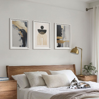 Set di 3 quadri eleganza geometrica astratta