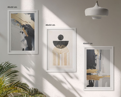 Set di 3 quadri eleganza geometrica astratta
