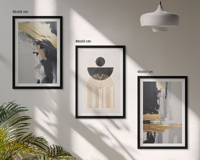 Set di 3 quadri eleganza geometrica astratta