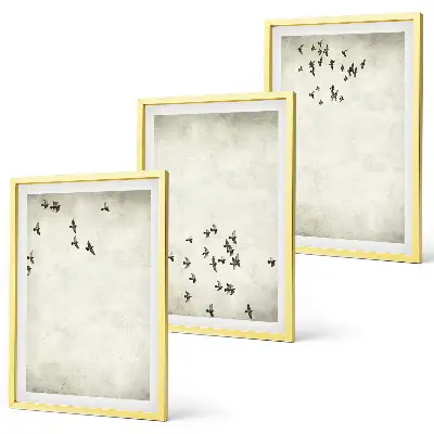 Composizione di quadri dipinto minimalista con uccello