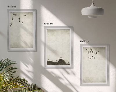 Set di quadri incorniciati Uccelli volanti Minimalismo