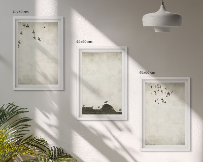 Set di quadri incorniciati Uccelli volanti Minimalismo
