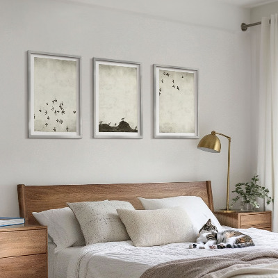 Set di 3 quadri Uccelli in volo in stile minimalista