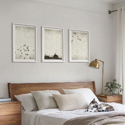 Set di 3 quadri Uccelli in volo in stile minimalista