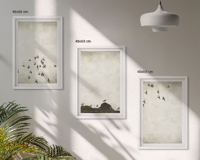 Set di 3 quadri Uccelli in volo in stile minimalista