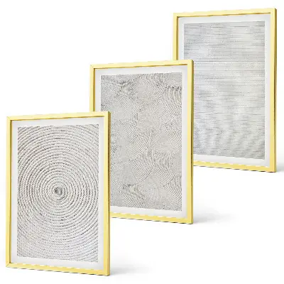 Set di 3 quadri con motivi geometrici in cartone